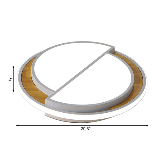 Modern Led Flush Mount Light In Black/White With White/Warm Glow 16.5/20.5 Wide
