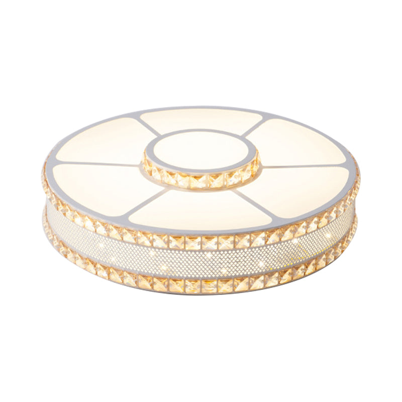 Nordic Led Metal Drum Flush Mount Ceiling Lamp With Acrylic Diffuser - Multiple Sizes Available