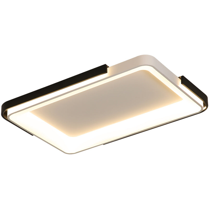 Simple Metal Led Flush Mount Light In White/Warm - Rectangular/Square Ceiling Fixture 18’/35.5’
