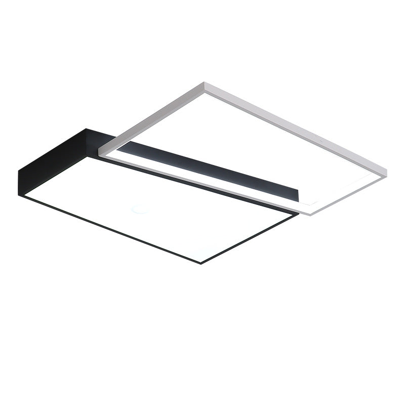 Sleek Trapezoid Flush Mount Led Metal Ceiling Light In White/Warm - 18’/21.5’ Wide