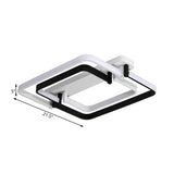 Contemporary Led Flush Ceiling Light: Round Edge Metal Black/White White/Warm Light - 18’/21.5