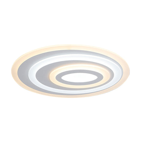 16’/19.5/25.5’ Wide Oval Acrylic Flush Lamp - Contemporary Led White Mount Ceiling Fixture