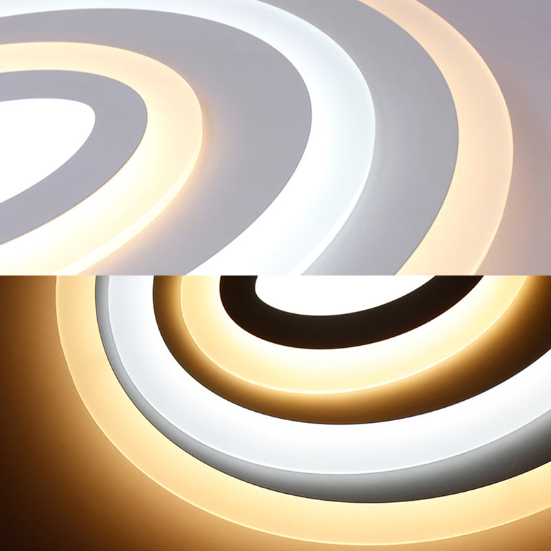 16/19.5/25.5 Wide Oval Acrylic Flush Lamp - Contemporary Led White Mount Ceiling Fixture Warm/White