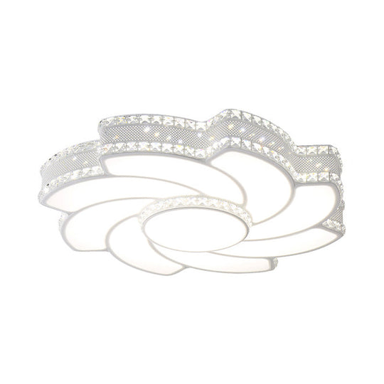 Modern Led Flower Metal Flush Ceiling Light Fixture White/Warm 19/23.5 Wide