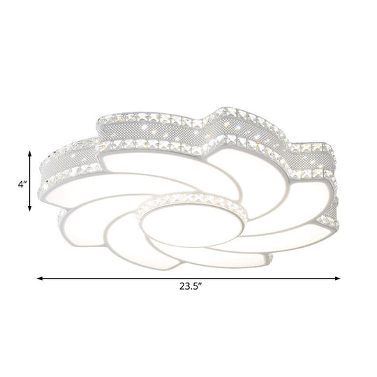 Modern Led Flower Metal Flush Ceiling Light Fixture White/Warm 19/23.5 Wide