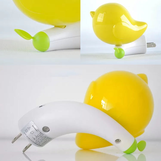 Fat Bird Led Night Light: Kindergarten Wall Light Plug-In Plastic Candy Colored