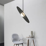 Ufo Shaped Pendant Lamp Modern Concrete 1 Light Black/White/Pink Hanging Ceiling
