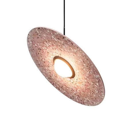 Ufo Shaped Pendant Lamp Modern Concrete 1 Light Black/White/Pink Hanging Ceiling
