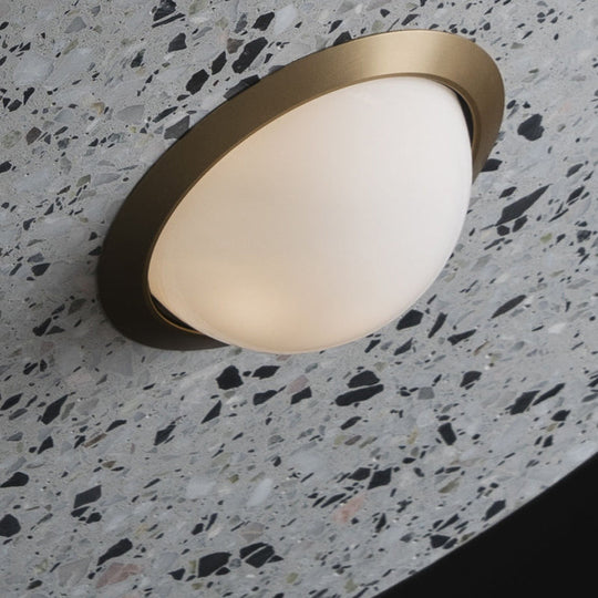 Ufo Shaped Pendant Lamp Modern Concrete 1 Light Black/White/Pink Hanging Ceiling