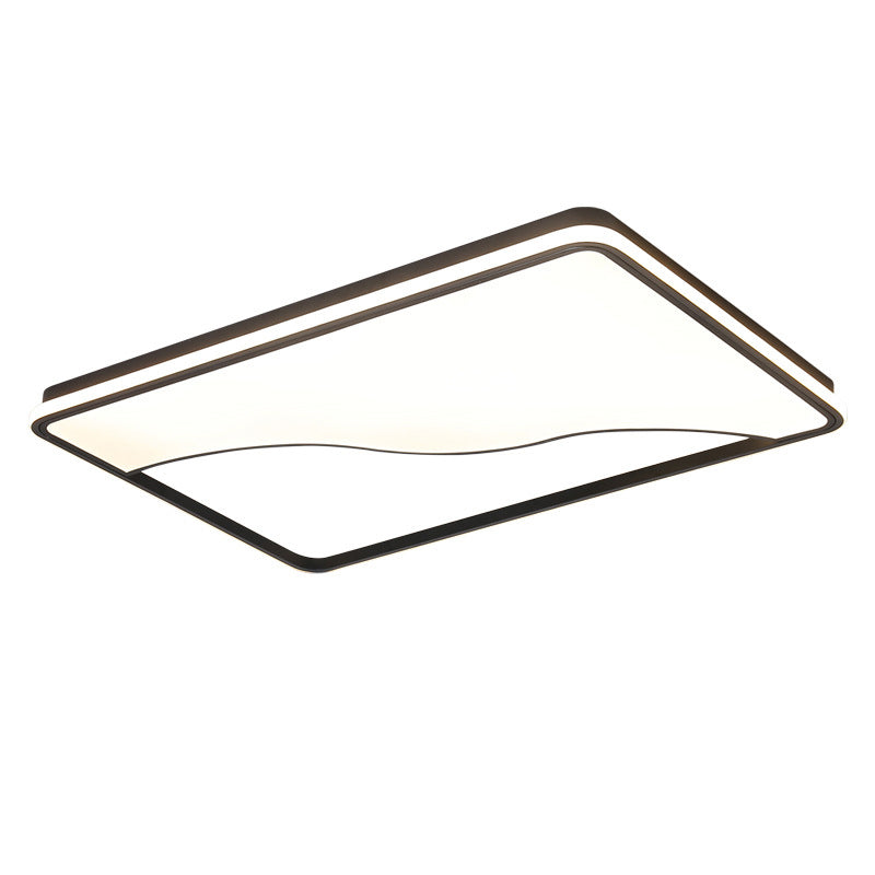 Modern Led Ceiling Light Fixture For Bedroom - Simple Acrylic Design Black/White 16/19.5/35.5 W