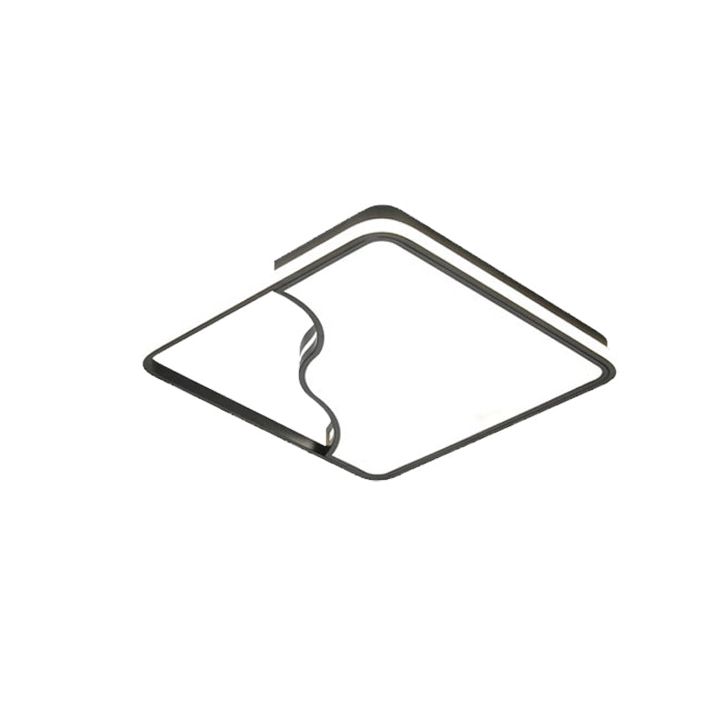 Modern Led Ceiling Light Fixture For Bedroom - Simple Acrylic Design Black/White 16/19.5/35.5 W