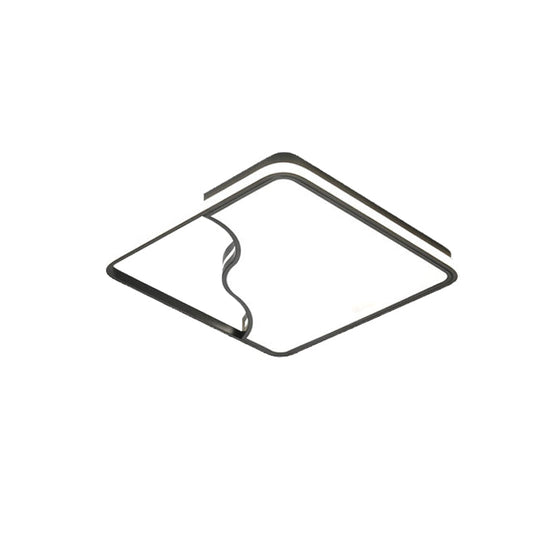 Modern Led Ceiling Light Fixture For Bedroom - Simple Acrylic Design Black/White 16/19.5/35.5 W