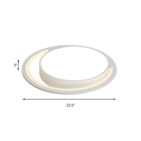 Nordic White Acrylic Round Flush Mount Ceiling Light Led For Bedroom Warm/White 16’/19.5’/23.5’ Dia.