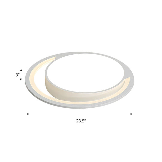 Nordic White Acrylic Round Flush Mount Ceiling Light Led For Bedroom Warm/White 16’/19.5’/23.5’ Dia.