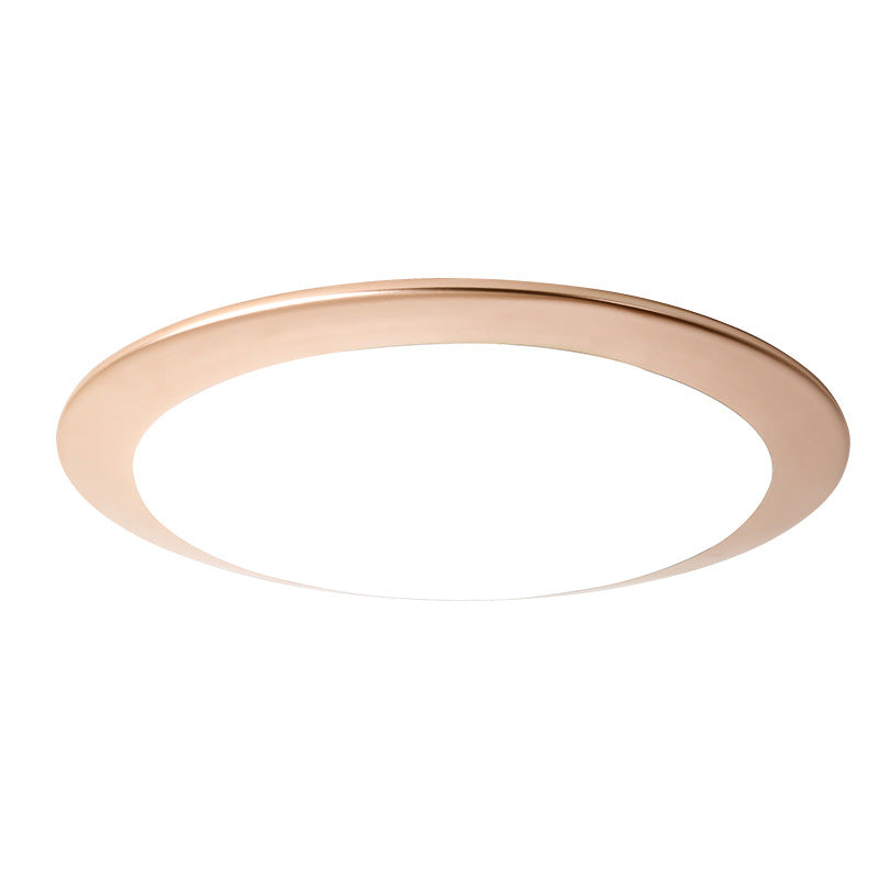 Nordic Acrylic Gold/Silver Flush Ceiling Light With Integrated Led - Bedroom Lamp 16/20 Dia