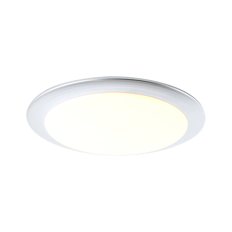 Nordic Acrylic Gold/Silver Flush Ceiling Light With Integrated Led - Bedroom Lamp 16/20 Dia