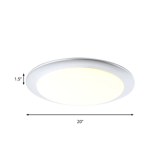 Nordic Acrylic Gold/Silver Flush Ceiling Light With Integrated Led - Bedroom Lamp 16/20 Dia