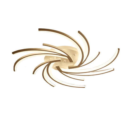 Modern Swirl Flush Mount Lamp - Acrylic Ceiling Fixture With 3/4/5 Lights For White Bedroom