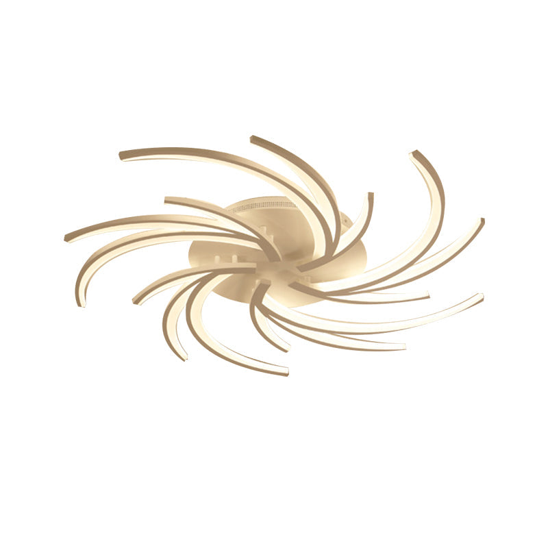 Modern Swirl Flush Mount Lamp - Acrylic Ceiling Fixture With 3/4/5 Lights For White Bedroom