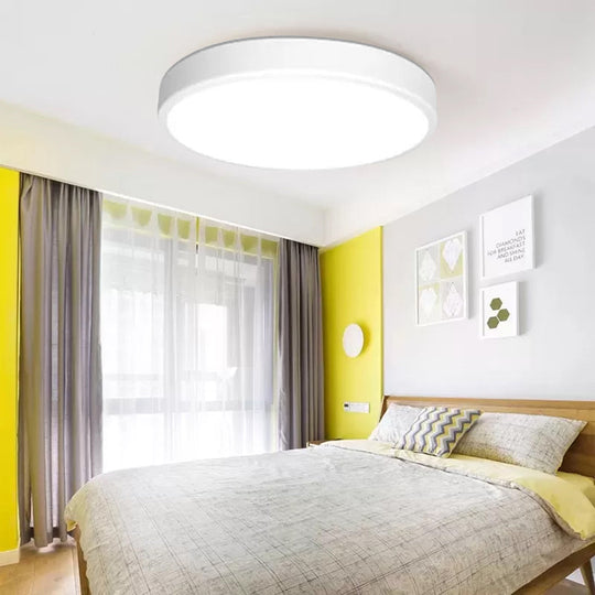 Modern White Led Flush Mount Light - Ultra Thin Ceiling Lighting With Acrylic Shade For Bedroom /