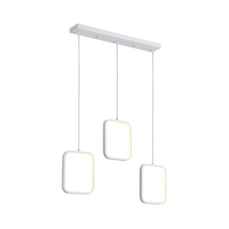 Modern Acrylic Cluster Pendant With 3 Lights Warm/White Lighting And Round/Linear Canopy -