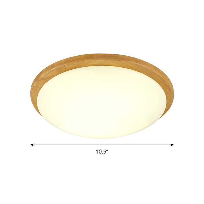 Japanese-Style Ceiling Mount Light With Domed Shade For Study Room - Acrylic Lamp In Warm/White