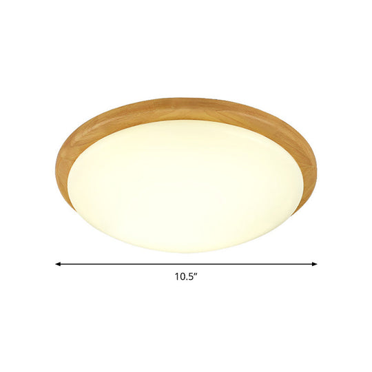 Japanese-Style Ceiling Mount Light With Domed Shade For Study Room - Acrylic Lamp In Warm/White