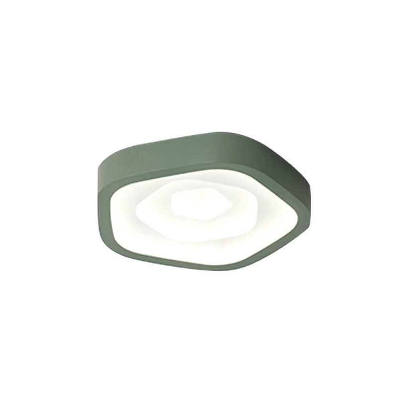 Nordic Style Led Flush Mount Bedroom Ceiling Light With Rose Shade - Perfect For Kids