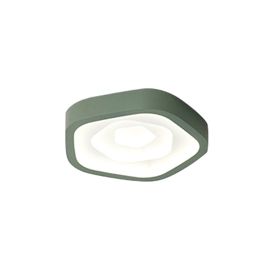 Nordic Style Led Flush Mount Bedroom Ceiling Light With Rose Shade - Perfect For Kids