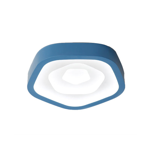 Nordic Style Led Flush Mount Bedroom Ceiling Light With Rose Shade - Perfect For Kids