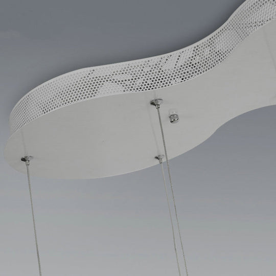 C-Shaped Led Pendant Lamp Kit - Minimalist Metal Design With Warm/White Light And Round/Linear