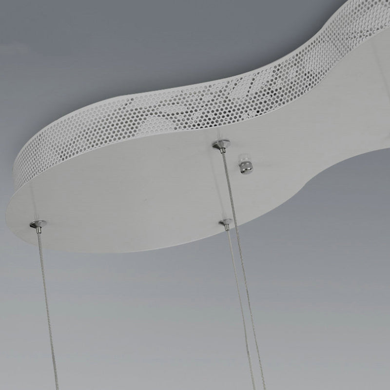 C-Shaped Hanging Led Pendant Lamp With Minimalist Metal Design In Warm/White Light