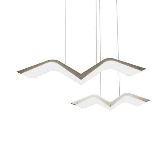 Seagull Multi Light Pendant Led Hanging Lamp In Elegant White Acrylic Shade - Choose From 2 3 4 Or
