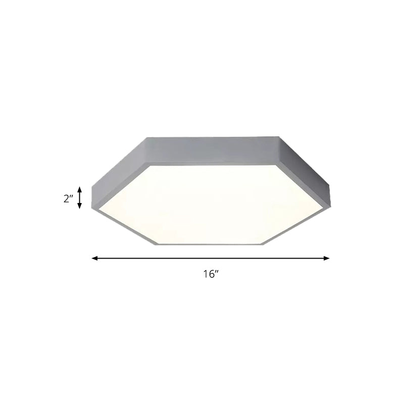 Modern Led Ceiling Light For Child Bedroom With Hexagon Shade