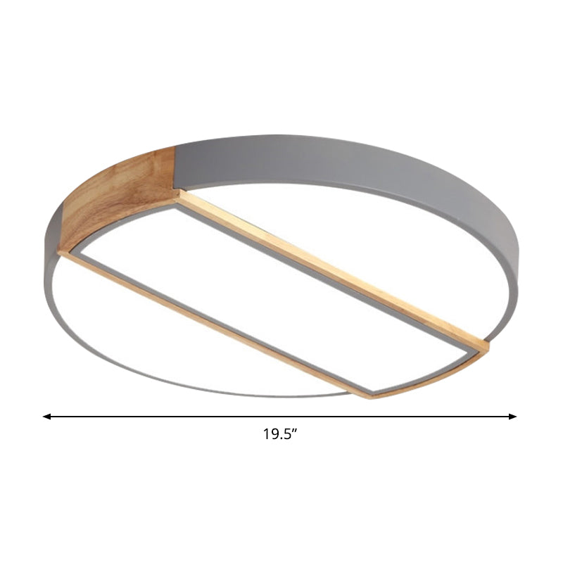 Nordic Circle Led Flush Mount Light - Acrylic Diffuser 12’/16’/19.5’ Width Ceiling Lamp In