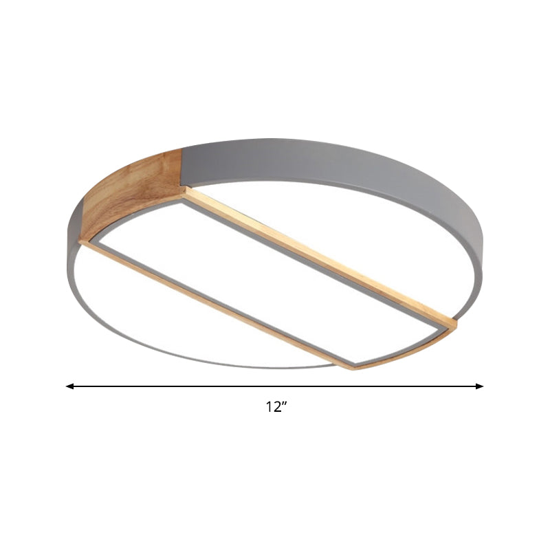 Nordic Circle Led Flush Mount Light - Acrylic Diffuser 12’/16’/19.5’ Width Ceiling Lamp In