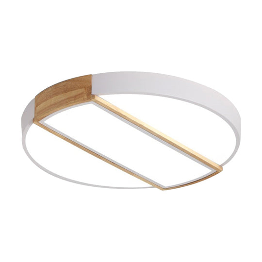 Nordic Circle Led Flush Mount Light - Acrylic Diffuser 12/16/19.5 Width Ceiling Lamp In