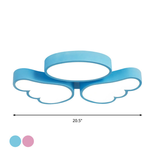 Round Wing Flush Ceiling Light - Cartoon Acrylic Led Flushmount Lighting Bedroom Decor