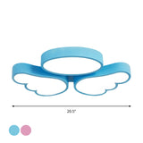 Round Wing Flush Ceiling Light - Cartoon Acrylic Led Flushmount Lighting Bedroom Decor