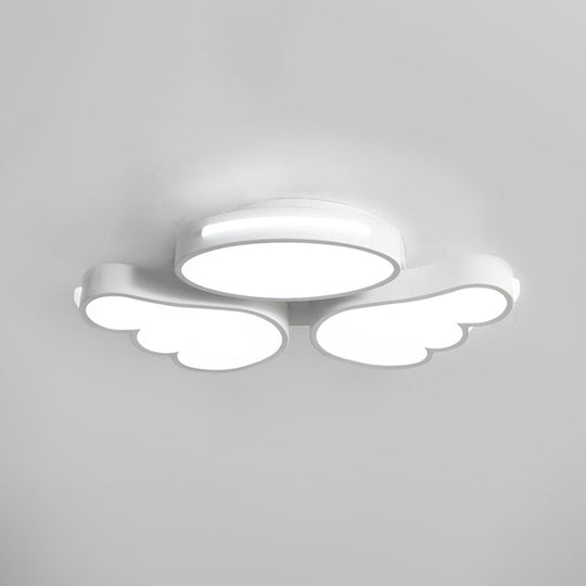Round Wing Flush Ceiling Light - Cartoon Acrylic Led Flushmount Lighting Bedroom Decor