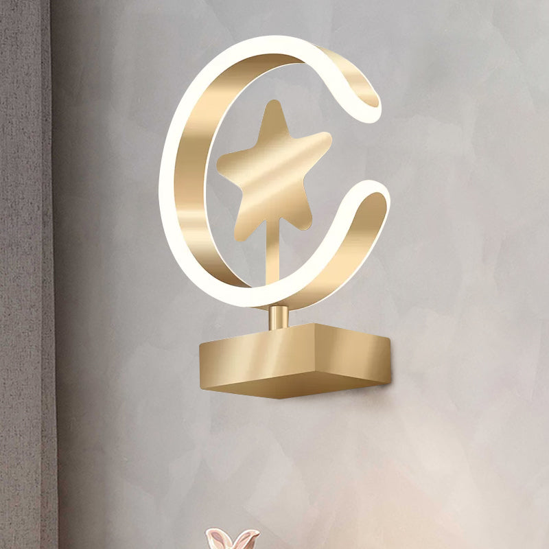 Contemporary Led Acrylic Wall Light Fixture - Gold Mount Lamp In Warm/White / Warm