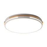 Simplicity Led Acrylic Flush Mount Light Fixture For Living Room - White/Green Round Design