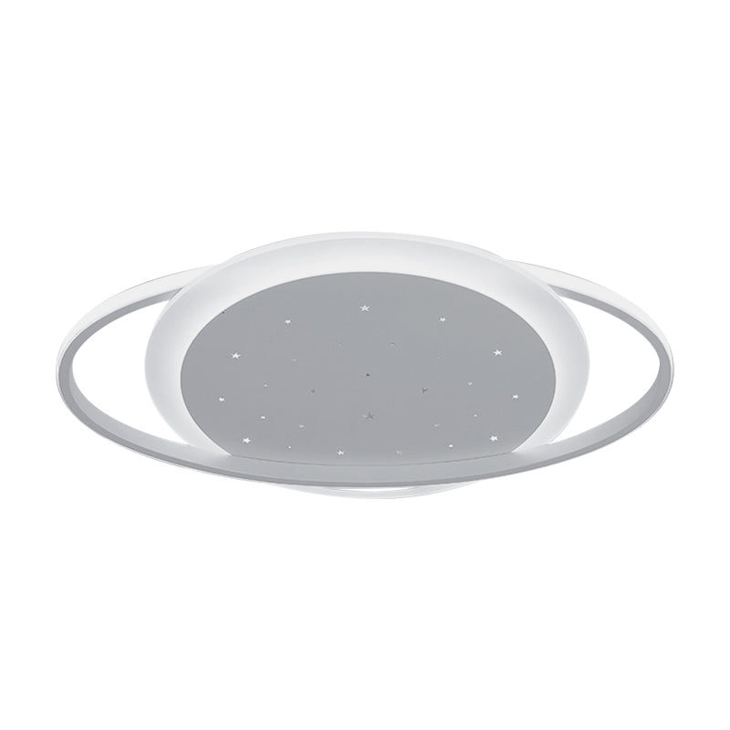 Saturn Led Flush Ceiling Light With Stylish Star Design Sleek Acrylic Fixture In White