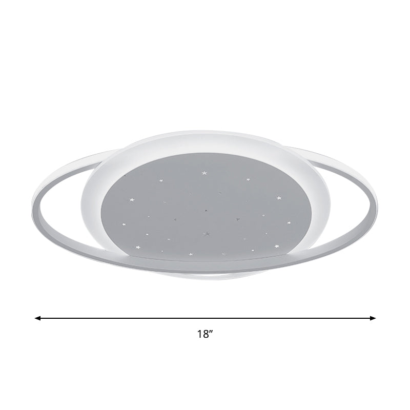 Saturn Led Flush Ceiling Light With Stylish Star Design – Sleek Acrylic Fixture In White