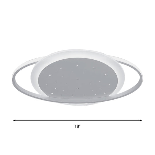 Saturn Led Flush Ceiling Light With Stylish Star Design Sleek Acrylic Fixture In White