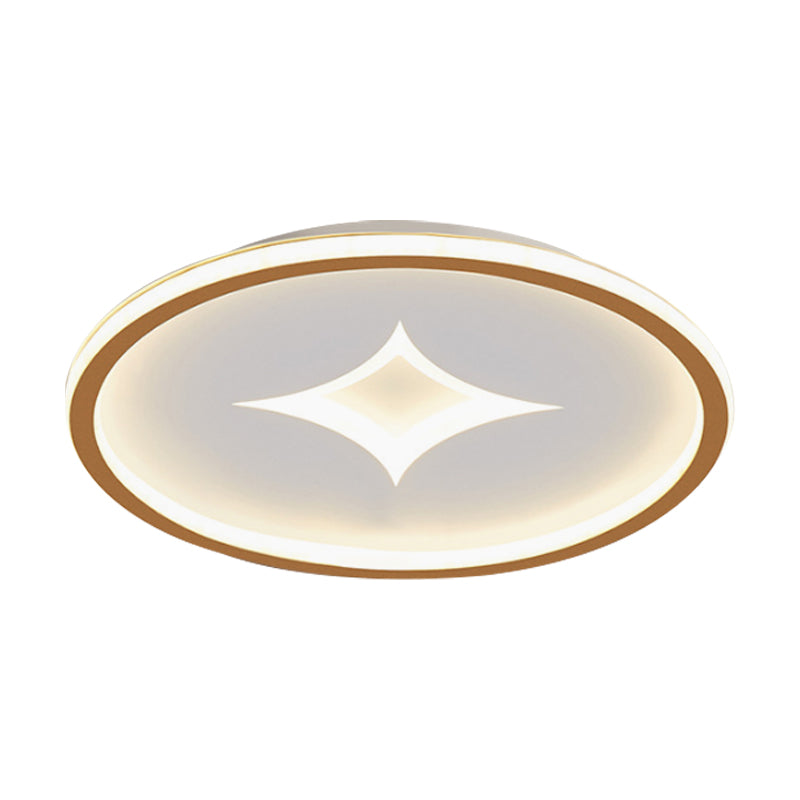 Simple Round Flush Mount Lamp: Acrylic Black/Gold Led Lighting Warm/White Light For Bedroom