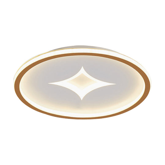 Simple Round Flush Mount Lamp: Acrylic Black/Gold Led Lighting Warm/White Light For Bedroom