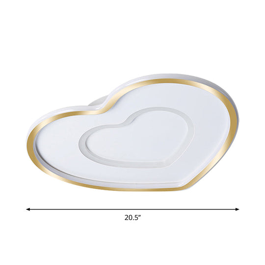 Nordic Led Acrylic Flushmount Light Fixture For Bedroom - Loving Heart Design