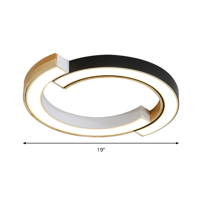 Contemporary Bedroom Ceiling Lamp - 2 - Arch Bridge Design Acrylic Led Light 15’/19’ Width