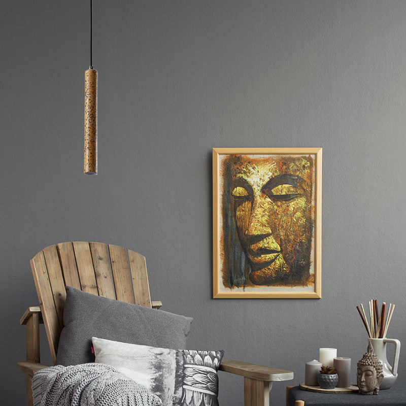 Nordic Cement Tube Pendant Light - 1 Yellow/Blue/Green 12’/21.5’H